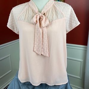 Forever 21 blush tie neck blouse